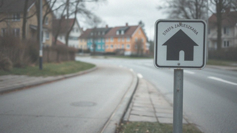 Jak oznaczony jest koniec strefy zamieszkania?